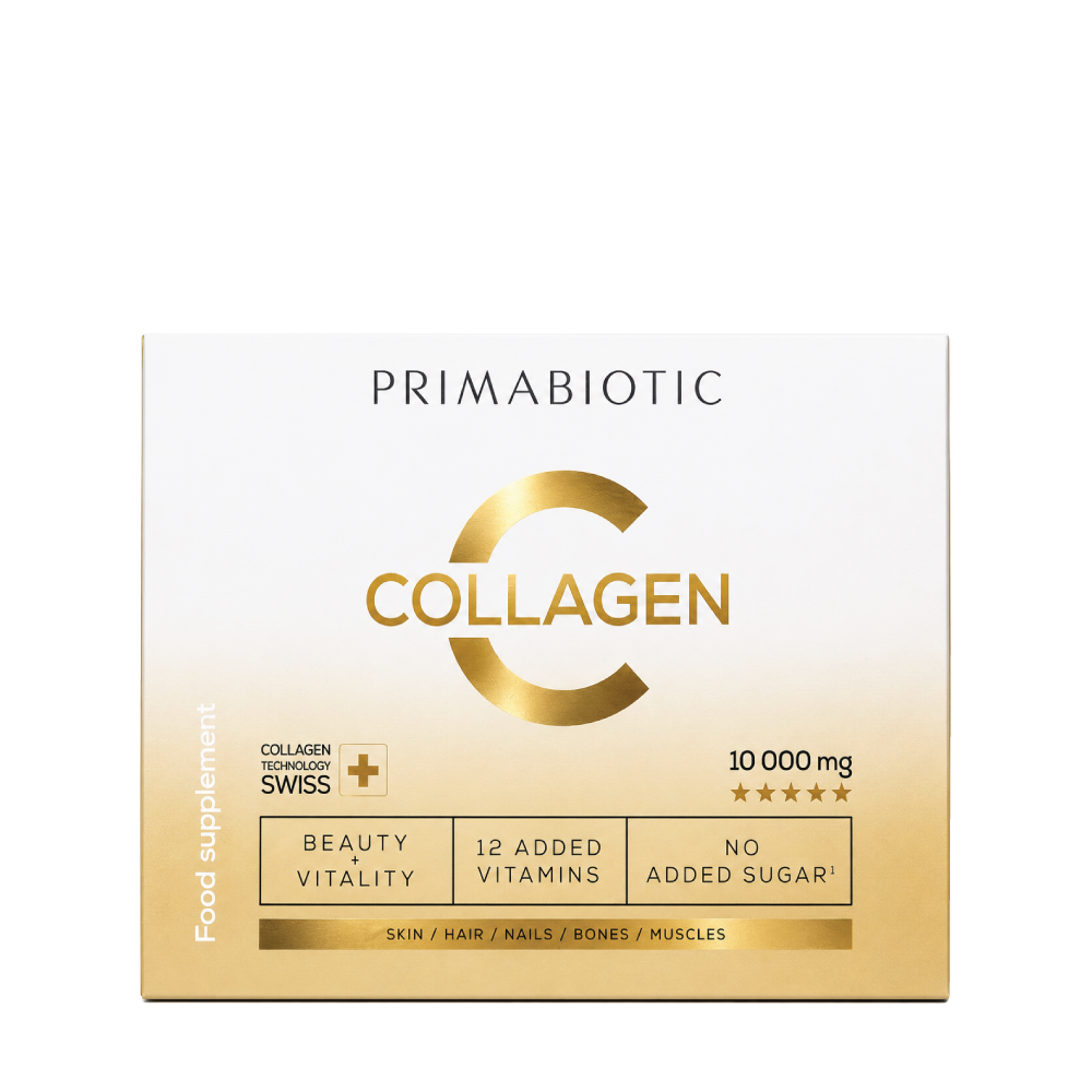 Primabiotic Collagen geriamasis kolagenas su A, C, D, E ir B grupės vitaminais, 30 dienų kursas. Kolageno papildas kasdieniam vartojimui. Premium kolagenas moterims_Sveikatoskelias.lt_9